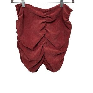 Zara Women's Mini Skirt in dusty rose or burgundy.